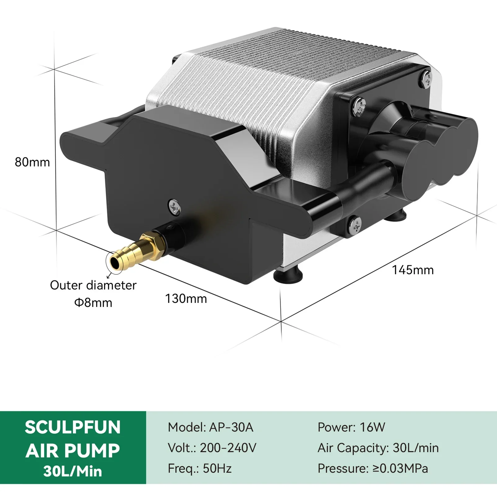 Air Assist Pump Laser - 30L/Min Laser Air Assist Pomp Luchtcompressor