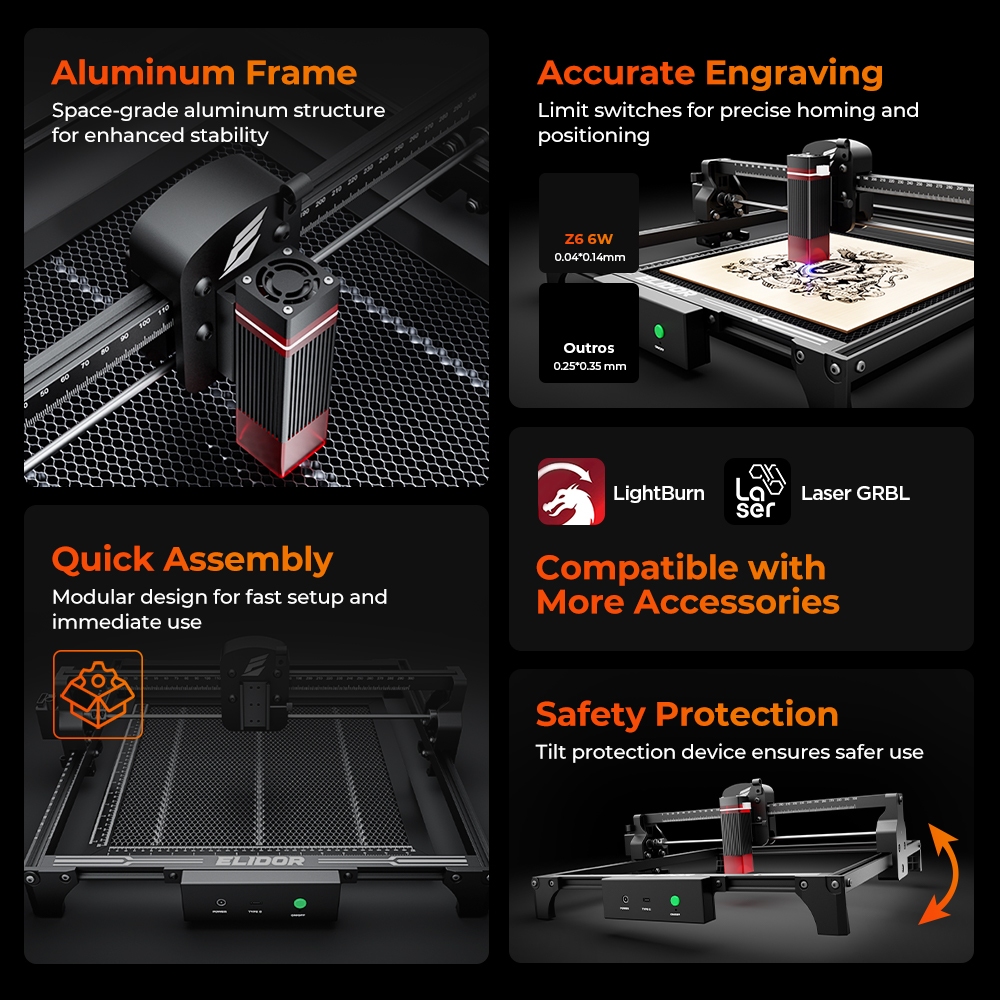 ELIDOR Z6 6W lasergraveerder e - Industrial Handheld Laser Engraver recensie en prijs