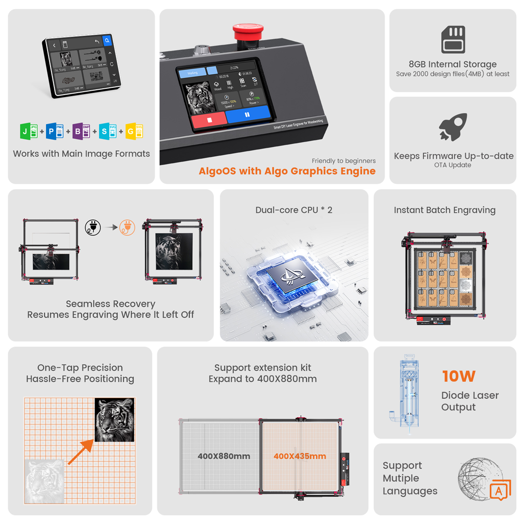 AlgoLaser DIY KIT MK2 10W lase - Industrial Handheld Laser Engraver recensie en prijs